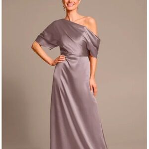 JJs House Dusk One Shoulder Gown with Dolman Sleeves Mother of the Bride